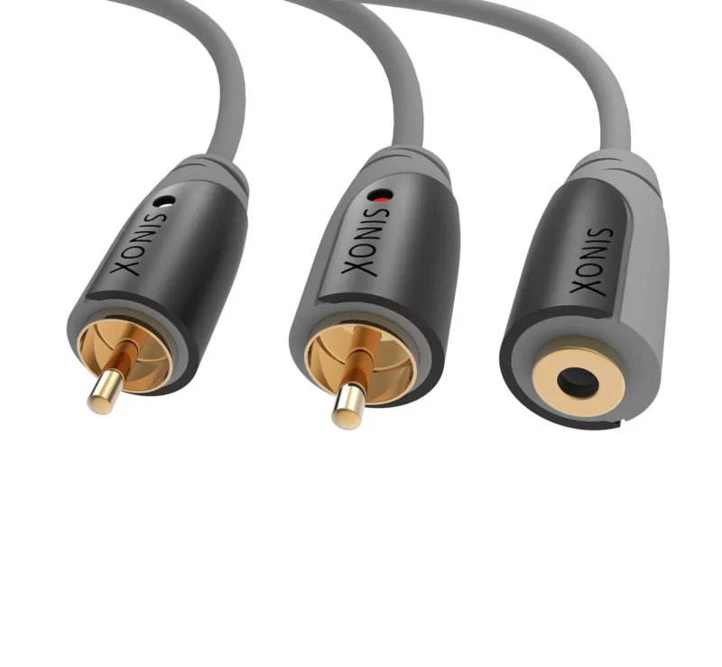 Sinox Mini Jack (Hon)  til 2xPhono (Hann) Kaðal  1.0m