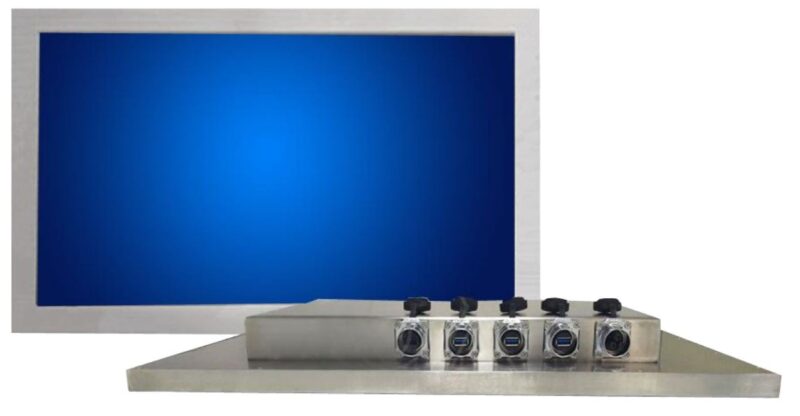 Vatntættur 15" telduskermur í rusffríum stálhúsa