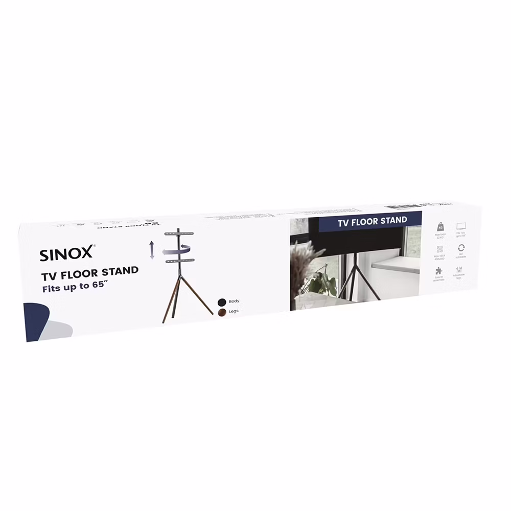 Sinox Tripod TV Fótur (Myrkt Træ) - Image 8